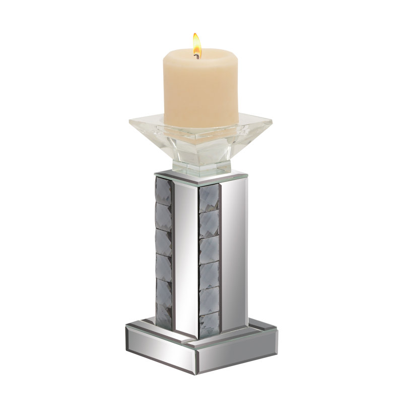 Chandelles en verre en bois, H 9 po x l 4 po x P 4 po