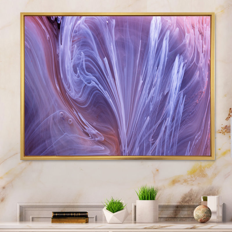 «Luxury Purple Swirl Flow Art», reproduction d'art sur toile encadrée, H 30 po x l 40 po x P 1,5 po