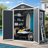 iYofe 6x4 FT Large Outdoor Storage Shed, Resin Garden Tool Shed with Floor, Lockable Door, Air Vent, Weather Resistant Backyard Storage House, Quick Assembly