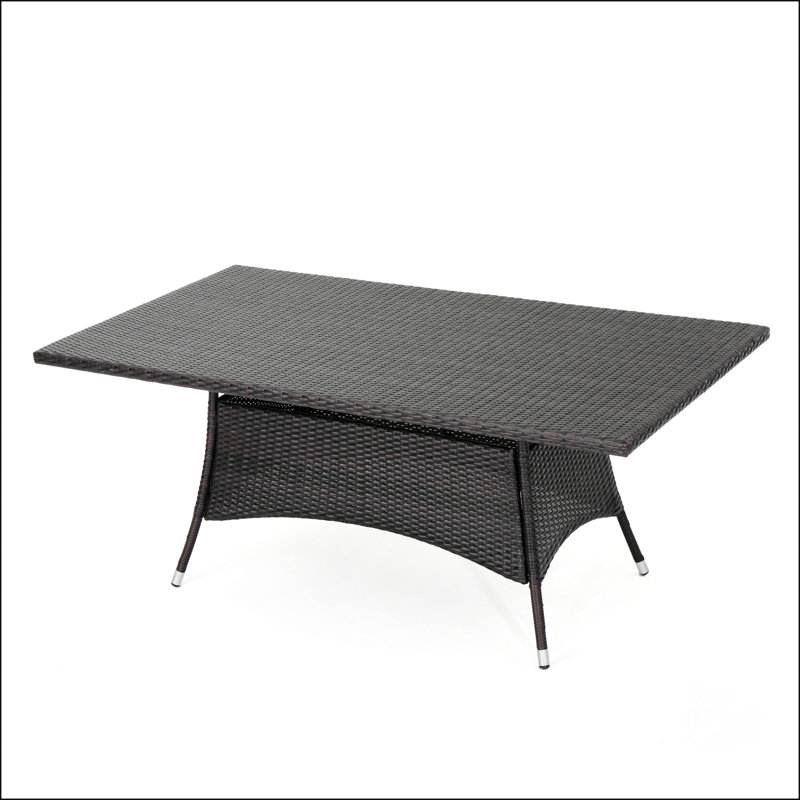 Table de salle à manger rectangulaire en osier pour l'extérieur Corsica