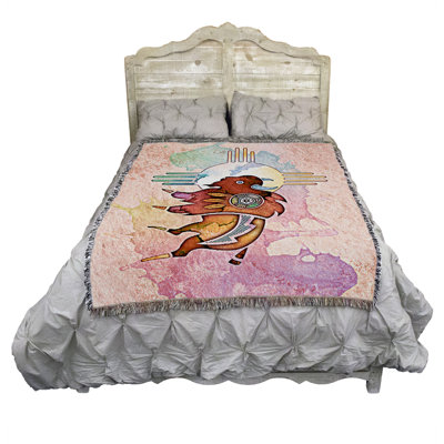 Pure Country Weavers Painted Buffalo Blanket by Laurie Prindle - Animal Spirit Totems Gift Tapestry Throw Woven from Cotton - Made in The USA (72x54)