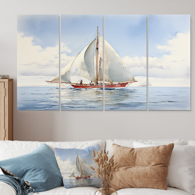 Décoration murale 4 pièces Seafaring Symphony Voilier - Bateau à voile