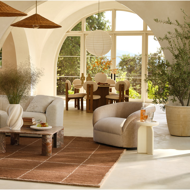  Arthur Upholstered Armchair, Beige Performance Chenille