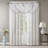 Diamond Sheer Embroidered Waterfall Valance White/Grey 38X46"-114486888