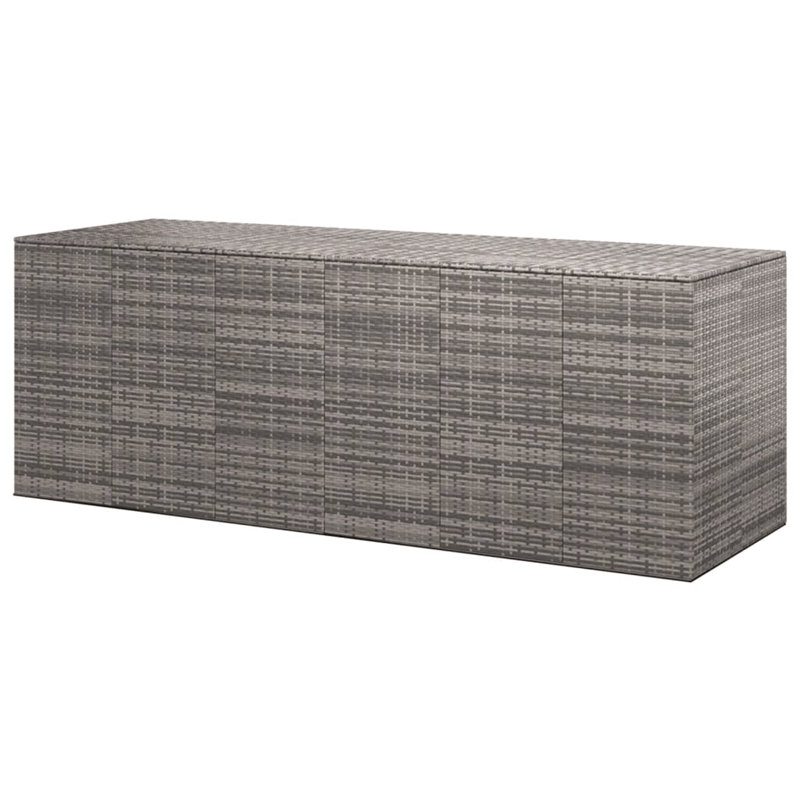 Garden Cushion Box PE Rattan 291X100.5X104 Cm, Grey