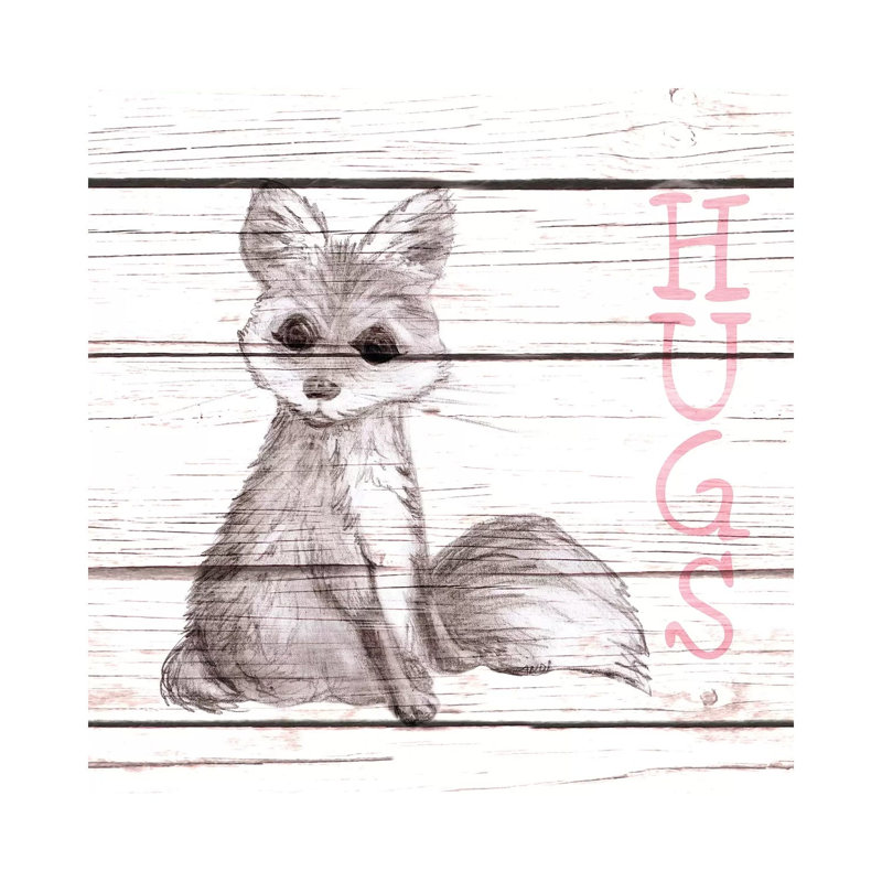 Fox Hugs by Andi Metz - Wrapped Canvas Print, 30.48 cm H x 30.48 cm W