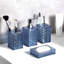 Ensemble d'accessoires de salle de bain bleu 4 pièces Ensemble d'accessoires de salle de bain porte-brosse à dents bleu marine contenant un porte-savon