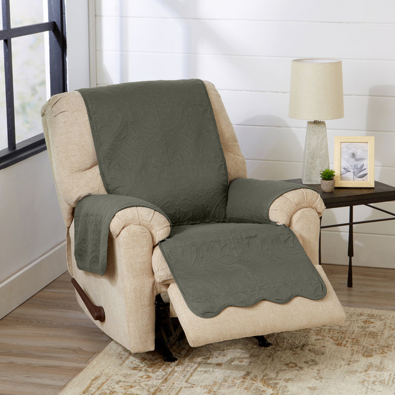 Housse réversible Medallion, Vert sauge / gris clair