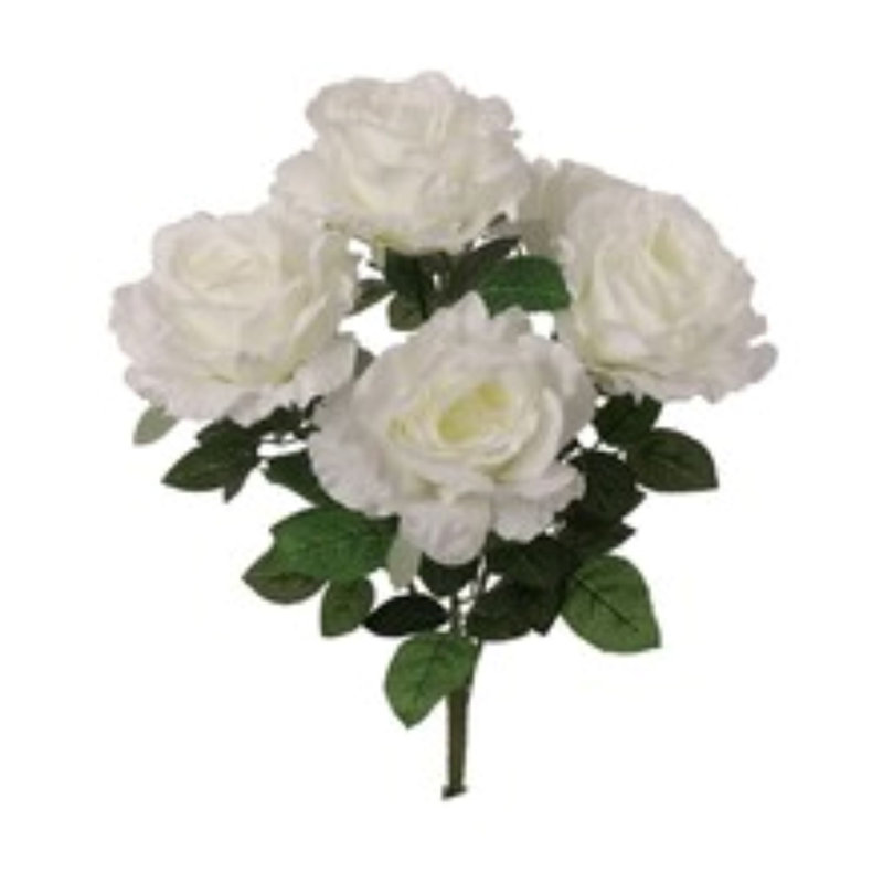 Rosier avec 7 fleurs en soie 20 po - paquet de 4