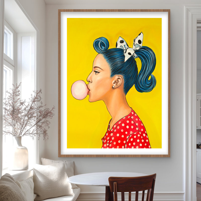 «Retro Woman with Beautiful Ponytail», reproduction encadrée, H 48 po x l 36 po, Brun