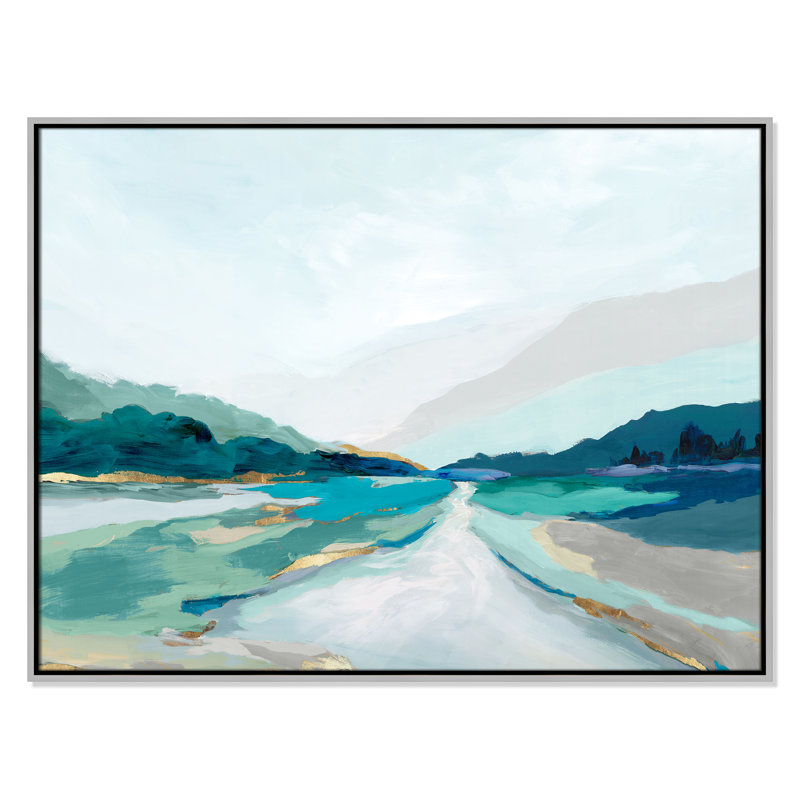 Hope Creek - Blue Version Print par Isabelle Z, Argent, H 31,5 po x l 41,5 po