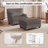 Modern Chaise Lounge Chair With Movable Ottoman And Pillow(Set Of 2)-115747912