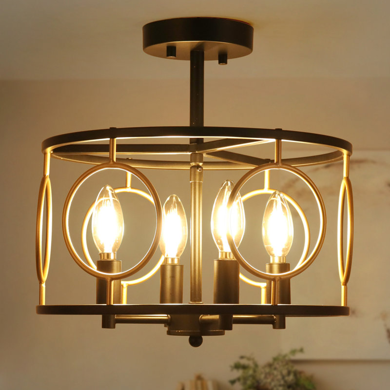 Plafonnier semi-encastré 4 lumières