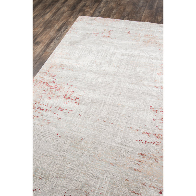 Tapis rouge tissé à la machine Mikel, Rectangle 1 pi 10 po x 2 pi 10 po