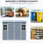 Remise de rangement extérieure en plastique gris 8 pi x 4 avec plancher - conception mince pour un espace limité, deux fenêtres, porte double verrouillable par cadenas, construction robuste, circulation des bouches d'aération, remise à assemblage simple,