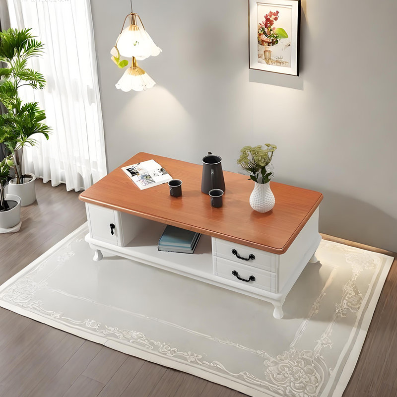 Table basse Modern, Brun / Blanc, H 18,11 po x L 43,3 po x l 23,62 po