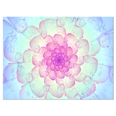 «Blue Fractal Flower with Soft Petals», impression sur toile tendue