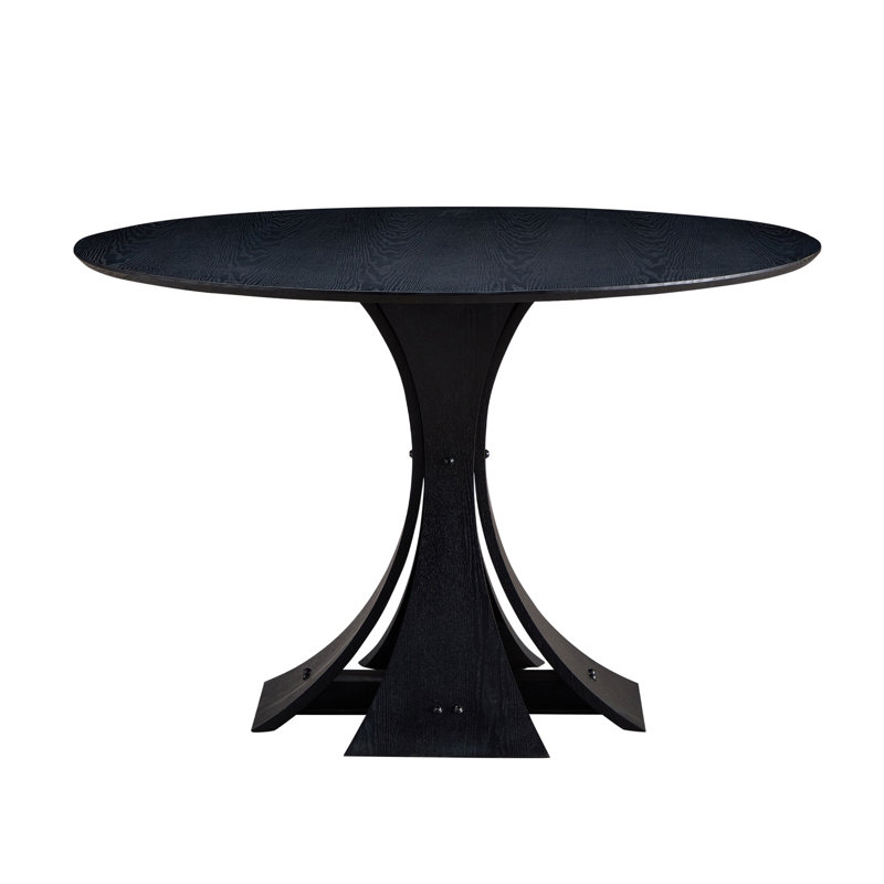 47.24" Round Modern Style Table, Black