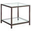 Table d'appoint moderne en verre trempé à 1 tablette