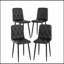 Ensemble de 4 chaises de salle à manger, chaises de cuisine modernes, siège de salle à manger rembourré en polyuréthane et pieds robustes en métal