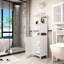 Armoire blanche pour un rangement supplémentaire dans la salle de bain et le salon - Blanc, option de grande capacité