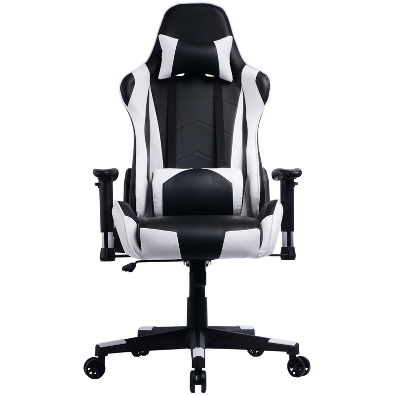 Fauteuil de jeu de style pilote de course, blanc