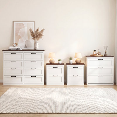 Ensemble de meubles de chambre à coucher de style champêtre 4 pièces
