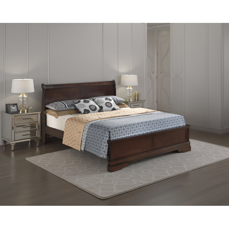 Cairns Black Queen Panel Bed, Grand lit, Cappuccino