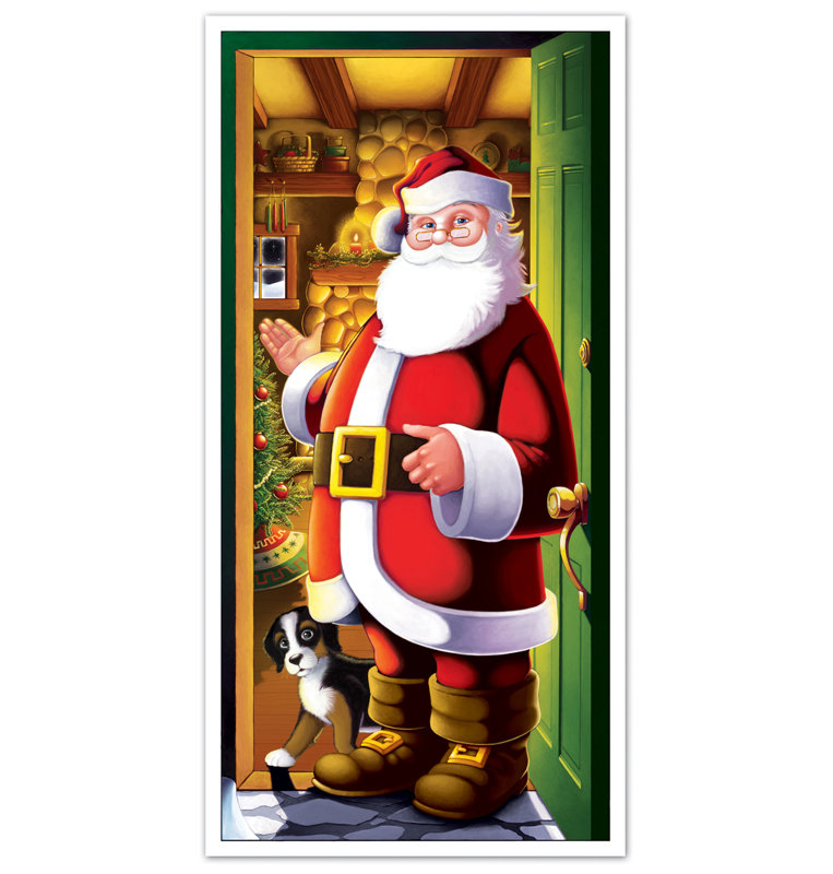 Murale de porte de père Noël