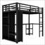 Structure de lit simple de taille mezzanine avec garde-robe intégrée-236022528-236022529