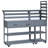 62.3" Patio Kitchen Island – Solid Wood Cart with Stainless Steel Top, Raised Shelf & Drawers, Grill Prep Table for BBQ & Party (Gray)-130030757