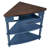 3-Tier End Corner Table, 33.8'' Triangle Wood Side Table, Solid Wood Legs-1920629134