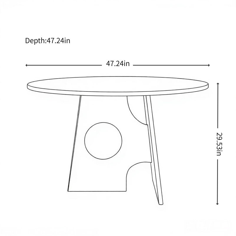 Table de salle à manger simple et rétro en bois massif