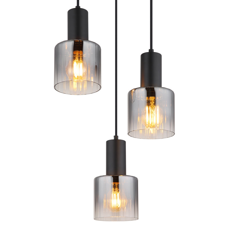 Takya 3 - Light Matte Black Geometric Pendant