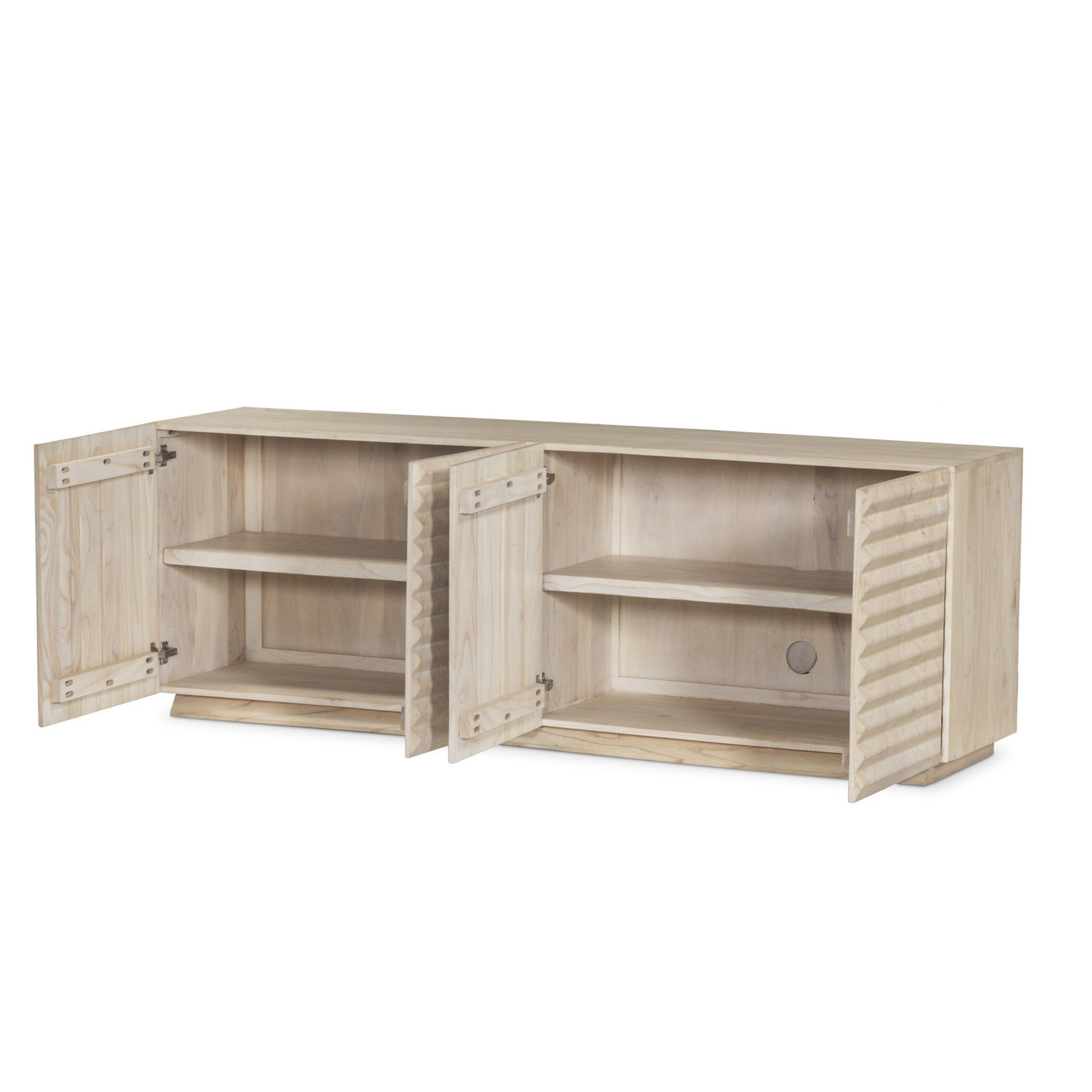 Pearce 78" TV Stand, Natural White Neem