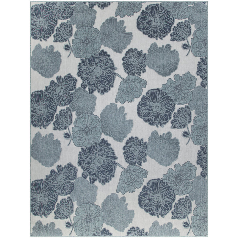 Ovidijus Floral Indoor / Outdoor Rug, Rectangle 9' x 12'