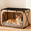 Lit pour animal de compagnie, lit pour chien et chat anti-angoisse, matelas moelleux avec fond antidérapant, tapis pour chien lavable et confortable pour plancher ou cage, brun beige-693811123-693810248