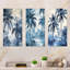 Ensemble de 3 reproductions d'art en métal Vintage Palm Trees Shadows - Palmiers et palmiers-1029484955