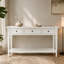 Console de style rétro classique avec trois tiroirs supérieurs et une tablette inférieure de style ouvert, facile à assembler-1385778642-1385778652-1385778653