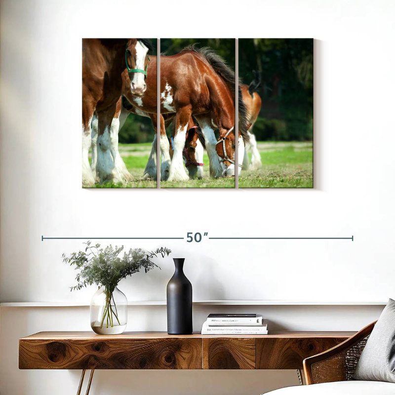 Chevaux Clydesdale, H 24 po x l 38 po