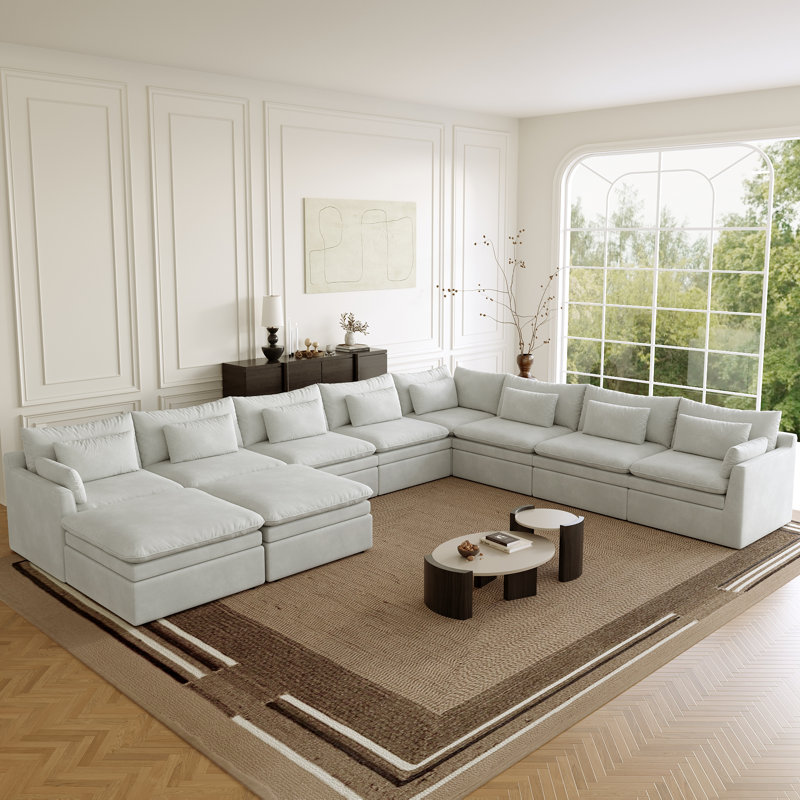 Canapé modulaire réversible Laron Rutherford, Polyester blanc
