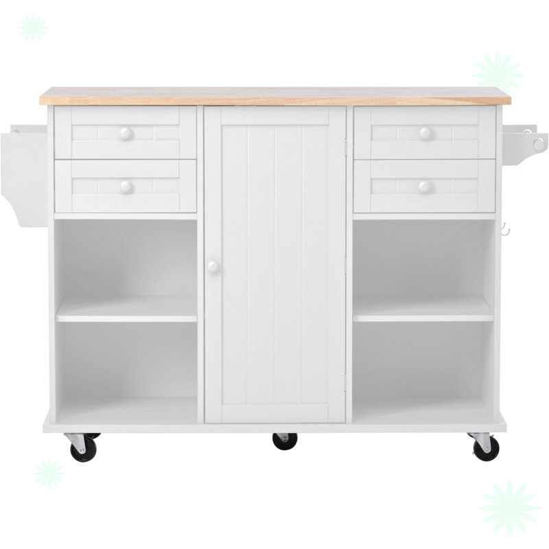 Chariot pour îlot de cuisine, Blanc