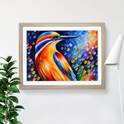 Kingfisher Bird Vol.6 Abstract - Framed Print