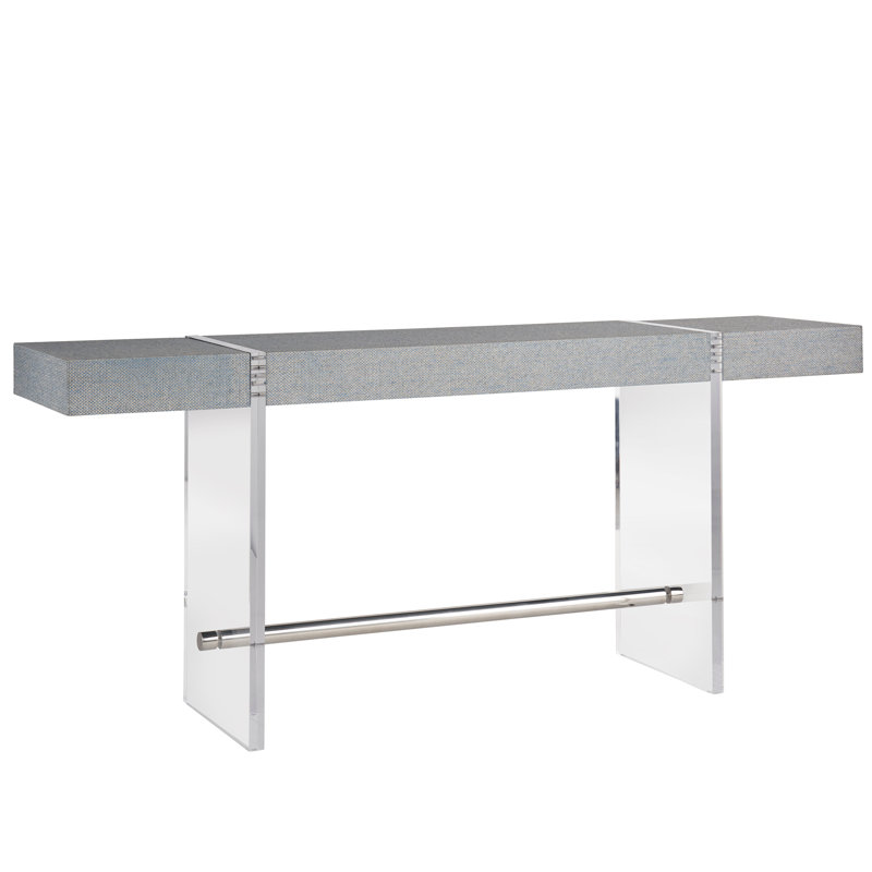 Vineyard Haven 70'' Blue Seagrass Console Table with Acrylic Legs