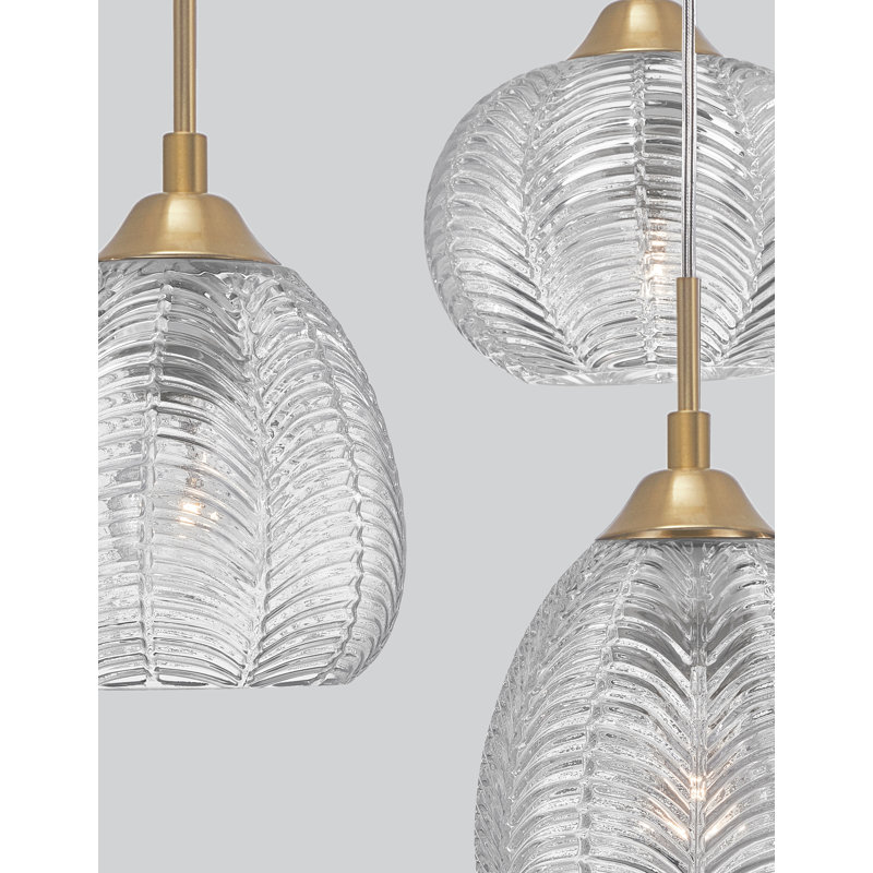 3 - Light Satin Gold Cluster Pendant