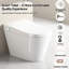 Toilette de bidet intelligente avec siège à ouverture automatique, jet siphonique pour l'évacuation des déchets, séchage à l'air chaud et affichage à DEL, bidet intégré en céramique blanche intelligente, fonction d'ouverture / fermeture des mains, chasse d'eau, eau-128882770