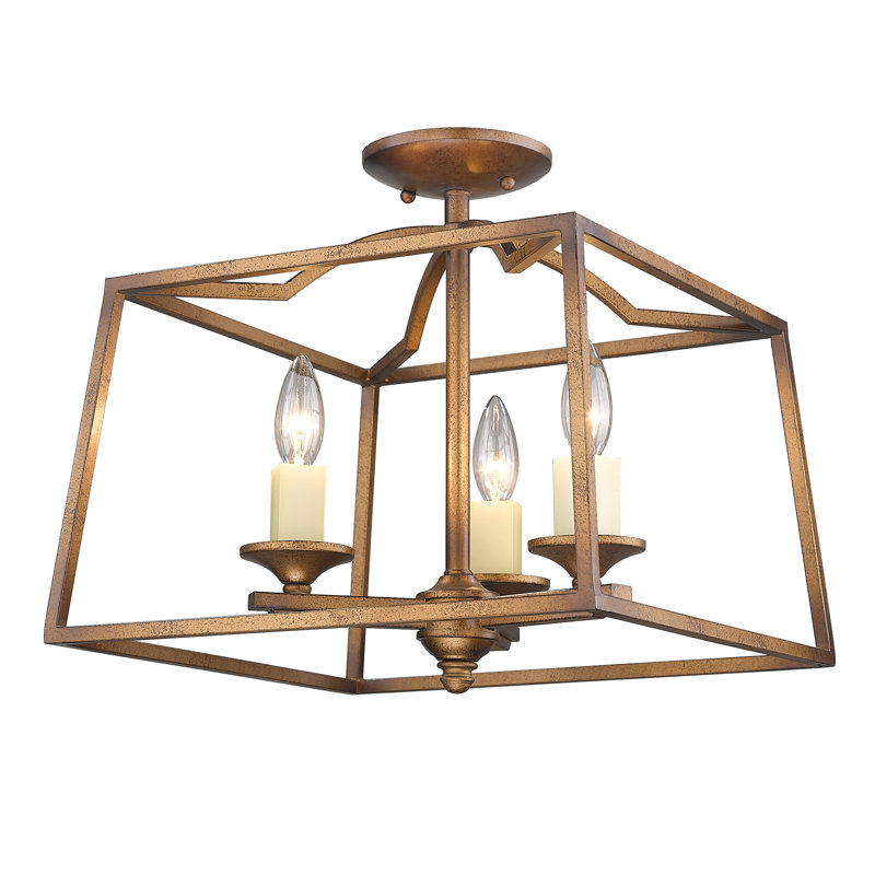 Grekin Semi Flush Mount, Grecian Gold