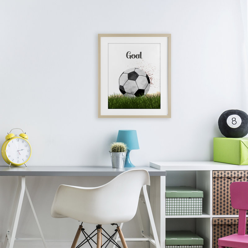 «Have A Ball But», reproduction encadrée sous verre, design par Christine Simpson Art, Cadre de récolte en pin