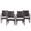 De 4 chaises empilables en PE gris, structure en fer et coussins d'eau pour un patio extérieur de style confort