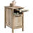 Modern Side Table With Pull-Out Shelf And Drawer, Durable Metal Runners, Safety Stops, And Versatile Storage Design